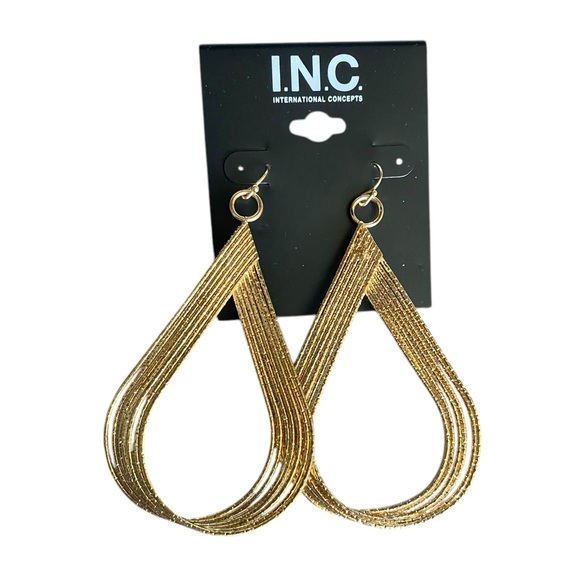 INC International Concepts Jewelry - NWT INC INTERNATIONAL CONCEPTS Gold Tone Tear Drop Fish Hook Earrings
